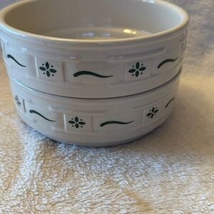 Longaberger Stackable Cereal Bowls Heritage Green